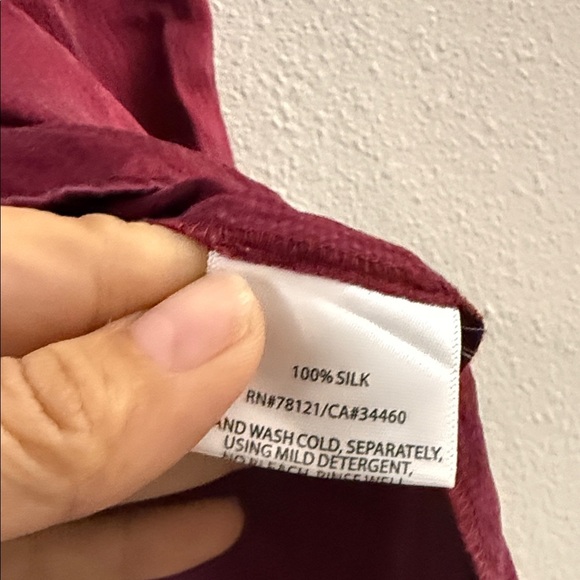Eileen Fisher Deep Red Blouse 100%silk - Picture 3 of 7